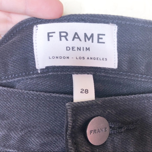 Frame | Le Studded Black Denim Mini Skirt Sz 28/6 - Picture 5 of 8